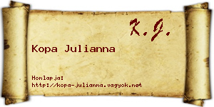 Kopa Julianna névjegykártya